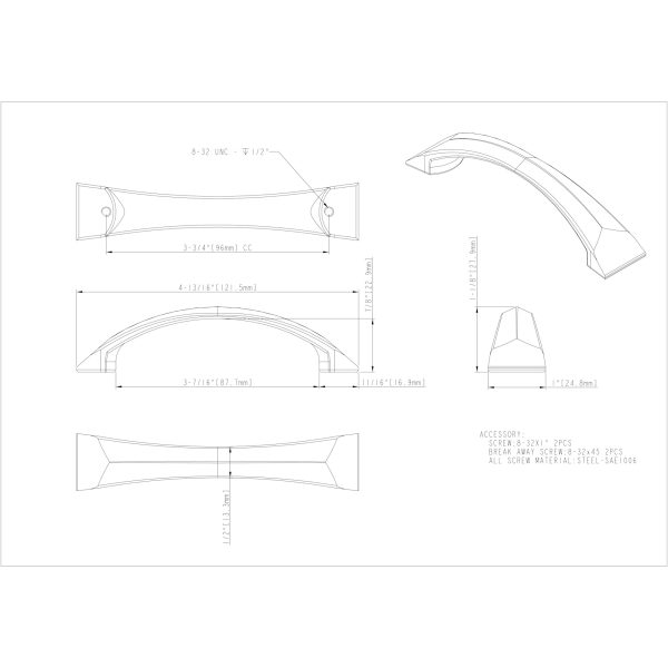 96 mm Center-to-Center Polished Chrome Pyramid Cairo Cabinet Pull - Image 4