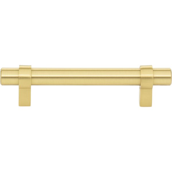 96 mm Center-to-Center Brushed Gold Key Grande Cabinet Bar Pull - Image 3