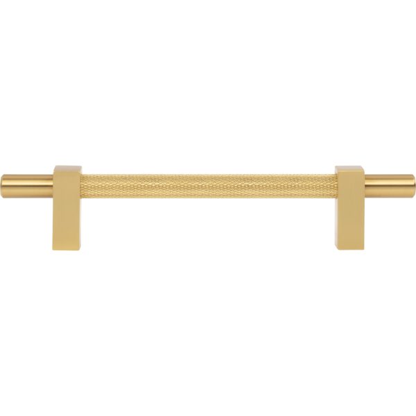 128 mm Center-to-Center Brushed Gold Larkin 3 Knurled Center Cabinet Bar Pull - Image 6