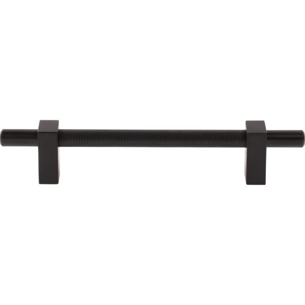 128 mm Center-to-Center Matte Black Larkin 3 Knurled Center Cabinet Bar Pull - Image 3