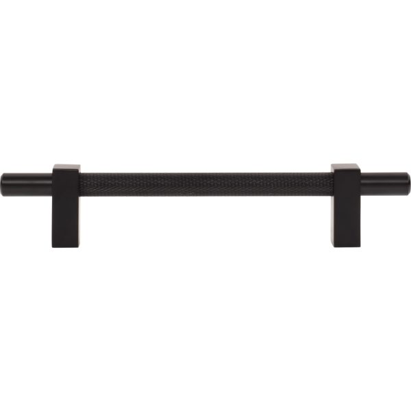 128 mm Center-to-Center Matte Black Larkin 3 Knurled Center Cabinet Bar Pull - Image 6