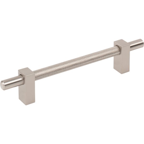 128 mm Center-to-Center Satin Nickel Larkin 3 Knurled Center Cabinet Bar Pull