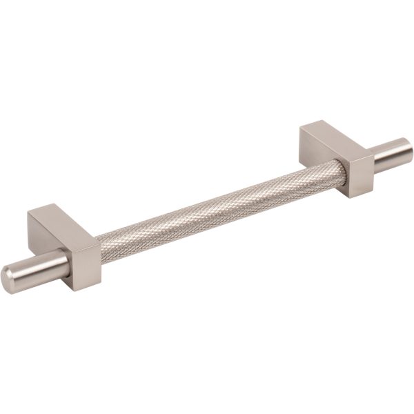 128 mm Center-to-Center Satin Nickel Larkin 3 Knurled Center Cabinet Bar Pull - Image 4