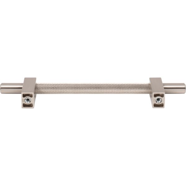 128 mm Center-to-Center Satin Nickel Larkin 3 Knurled Center Cabinet Bar Pull - Image 5