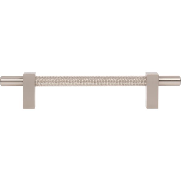 128 mm Center-to-Center Satin Nickel Larkin 3 Knurled Center Cabinet Bar Pull - Image 6