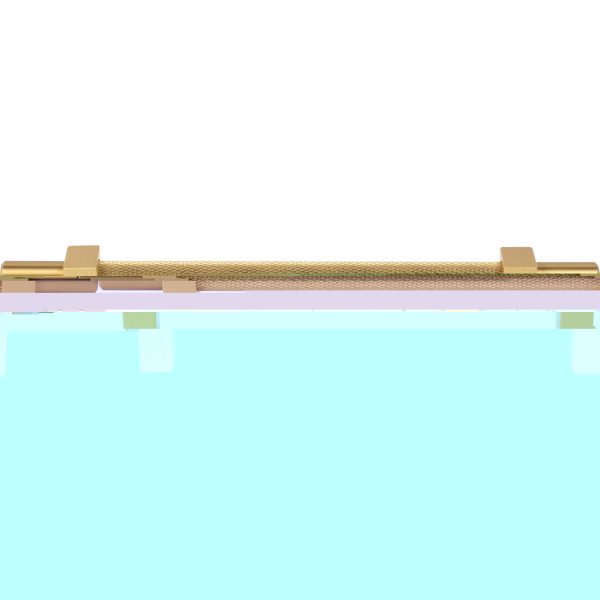160 mm Center-to-Center Brushed Gold Larkin 3 Knurled Center Cabinet Bar Pull - Image 3