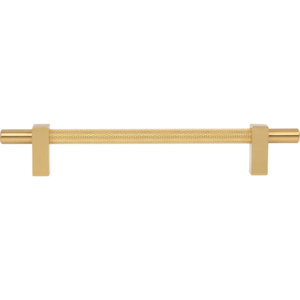160 mm Center-to-Center Brushed Gold Larkin 3 Knurled Center Cabinet Bar Pull - Image 6