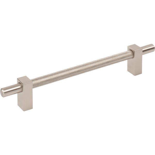 160 mm Center-to-Center Satin Nickel Larkin 3 Knurled Center Cabinet Bar Pull