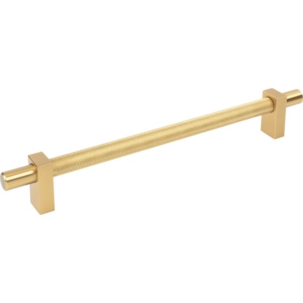 18" Center-to-Center Brushed Gold Larkin 3 Knurled Center Appliance Handle
