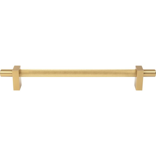 18" Center-to-Center Brushed Gold Larkin 3 Knurled Center Appliance Handle - Image 3