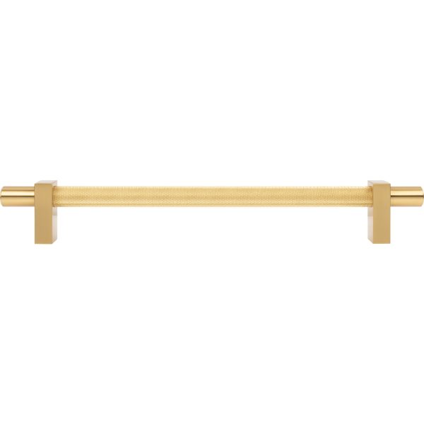 18" Center-to-Center Brushed Gold Larkin 3 Knurled Center Appliance Handle - Image 6