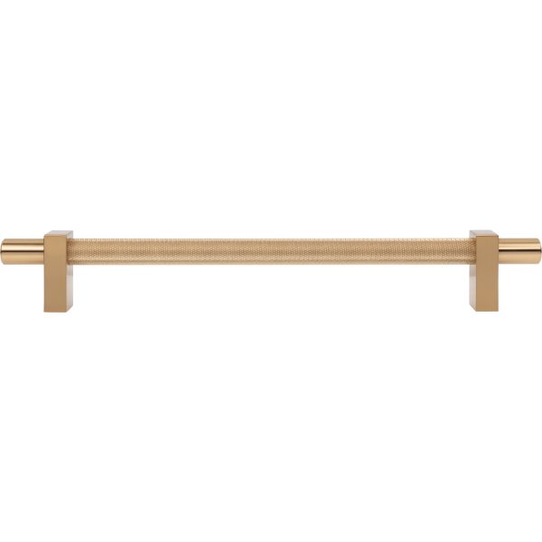 18" Center-to-Center Satin Bronze Larkin 3 Knurled Center Appliance Handle - Image 6