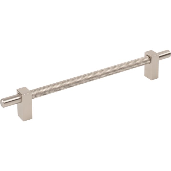 192 mm Center-to-Center Satin Nickel Larkin 3 Knurled Center Cabinet Bar Pull
