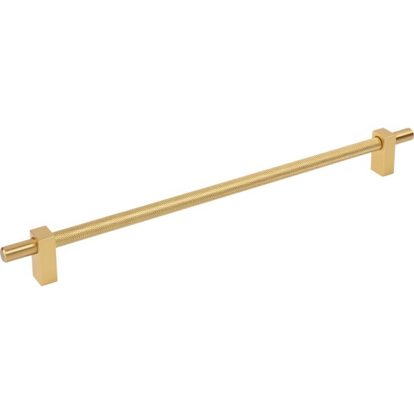 305 mm Center-to-Center Brushed Gold Larkin 3 Knurled Center Cabinet Bar Pull