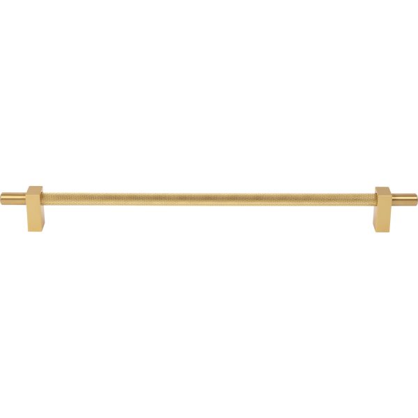 305 mm Center-to-Center Brushed Gold Larkin 3 Knurled Center Cabinet Bar Pull - Image 3