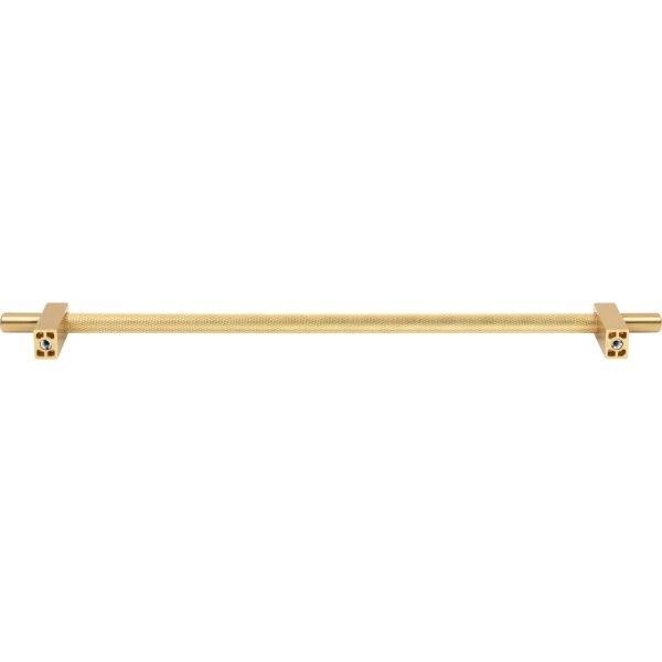 305 mm Center-to-Center Brushed Gold Larkin 3 Knurled Center Cabinet Bar Pull - Image 5