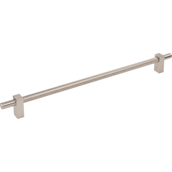 305 mm Center-to-Center Satin Nickel Larkin 3 Knurled Center Cabinet Bar Pull