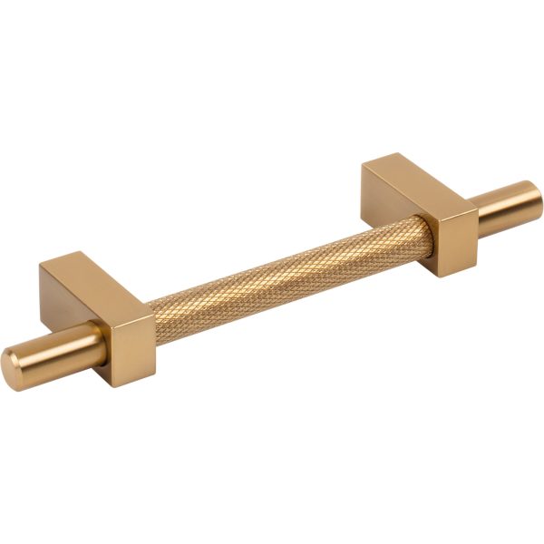 96 mm Center-to-Center Satin Bronze Larkin 3 Knurled Center Cabinet Bar Pull - Image 4
