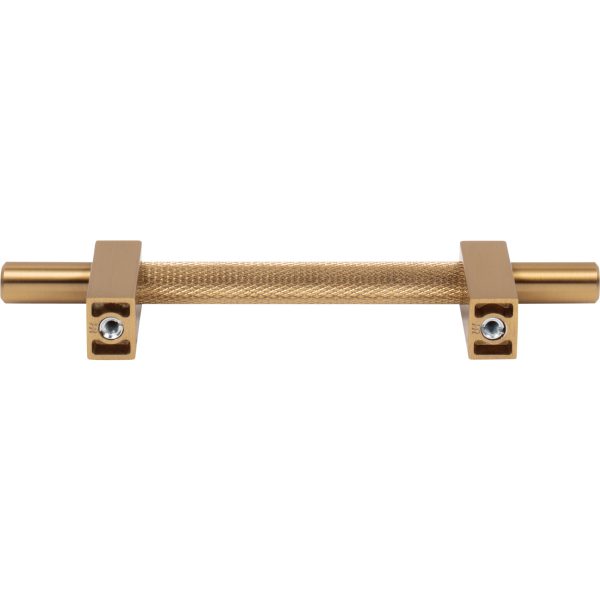 96 mm Center-to-Center Satin Bronze Larkin 3 Knurled Center Cabinet Bar Pull - Image 5