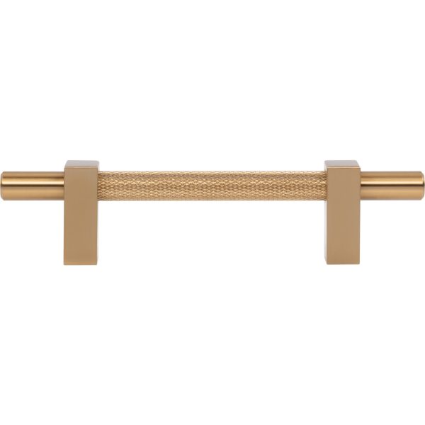 96 mm Center-to-Center Satin Bronze Larkin 3 Knurled Center Cabinet Bar Pull - Image 6