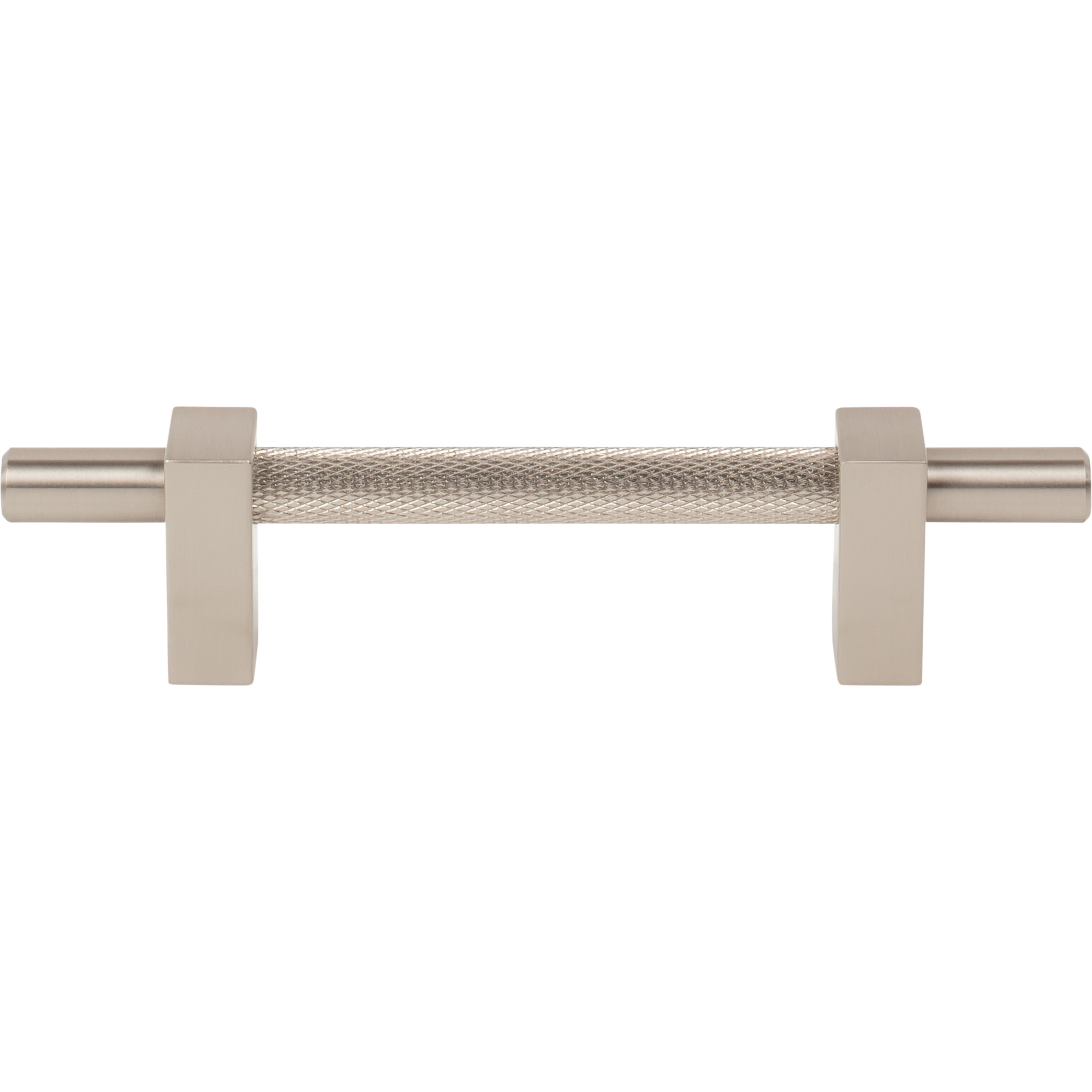 96 mm Center-to-Center Satin Nickel Larkin 3 Knurled Center Cabinet Bar Pull - Image 3
