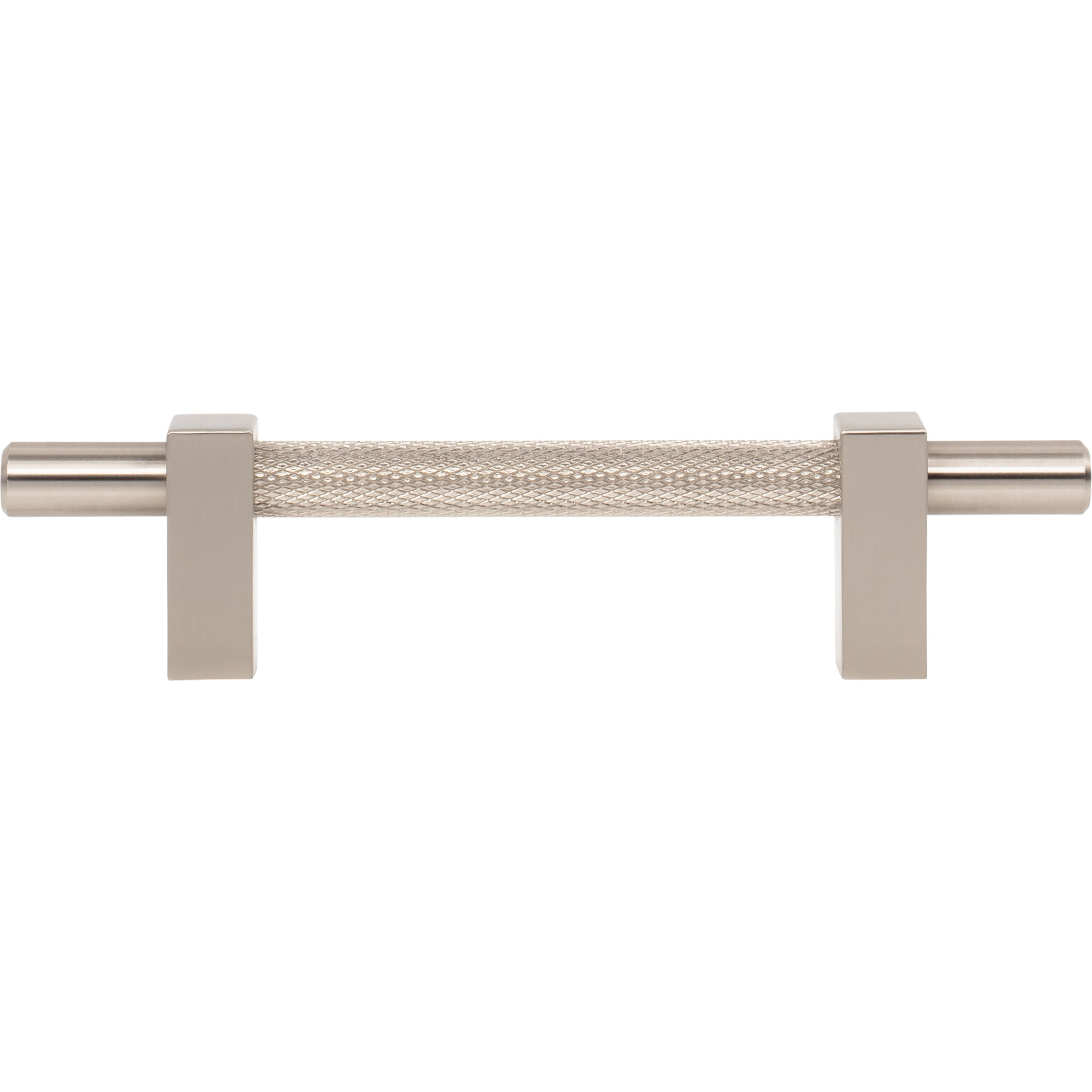 96 mm Center-to-Center Satin Nickel Larkin 3 Knurled Center Cabinet Bar Pull - Image 6