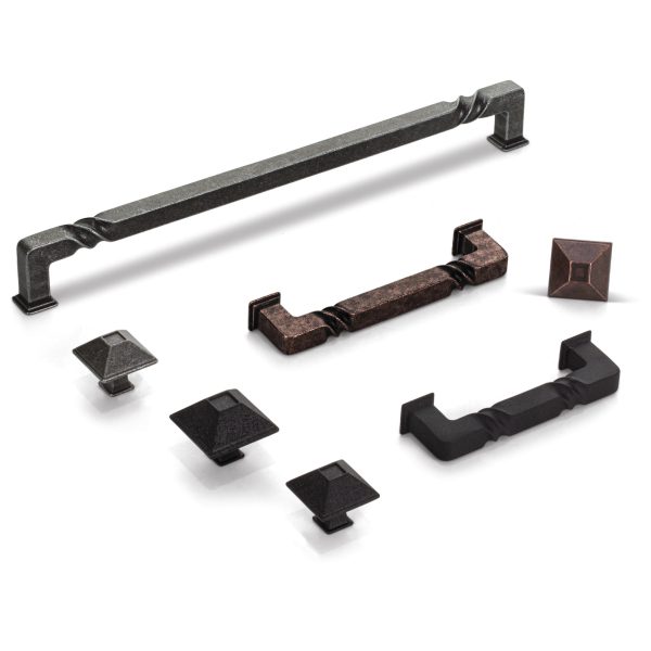 1-1/2" Overall Length Distressed Oil Rubbed Bronze Square Tahoe Cabinet Knob - Image 5
