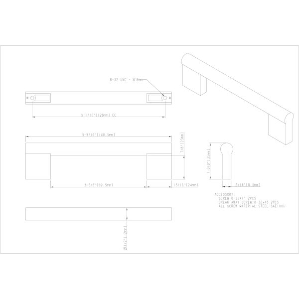 128 mm Center-to-Center Polished Chrome Knox Cabinet Bar Pull - Image 5
