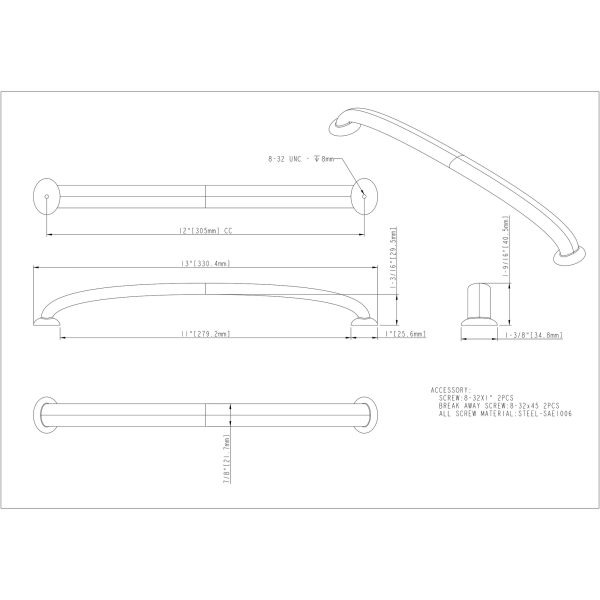 12" Center-to-Center Polished Chrome Hudson Appliance Handle - Image 4