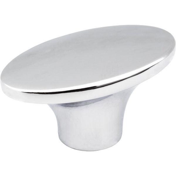1-7/8" Overall Length Polished Chrome Oval Hudson Cabinet Knob