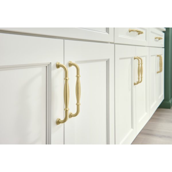 224 mm Center-to-Center Brushed Gold Tiffany Cabinet Pull - Image 6