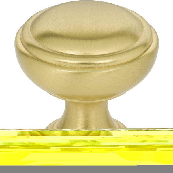 1-1/4" Diameter Brushed Gold Tiffany Cabinet Knob