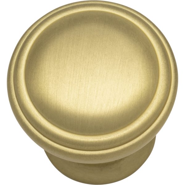 1-1/4" Diameter Brushed Gold Tiffany Cabinet Knob - Image 3
