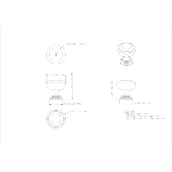1-1/4" Diameter Polished Chrome Tiffany Cabinet Knob - Image 3