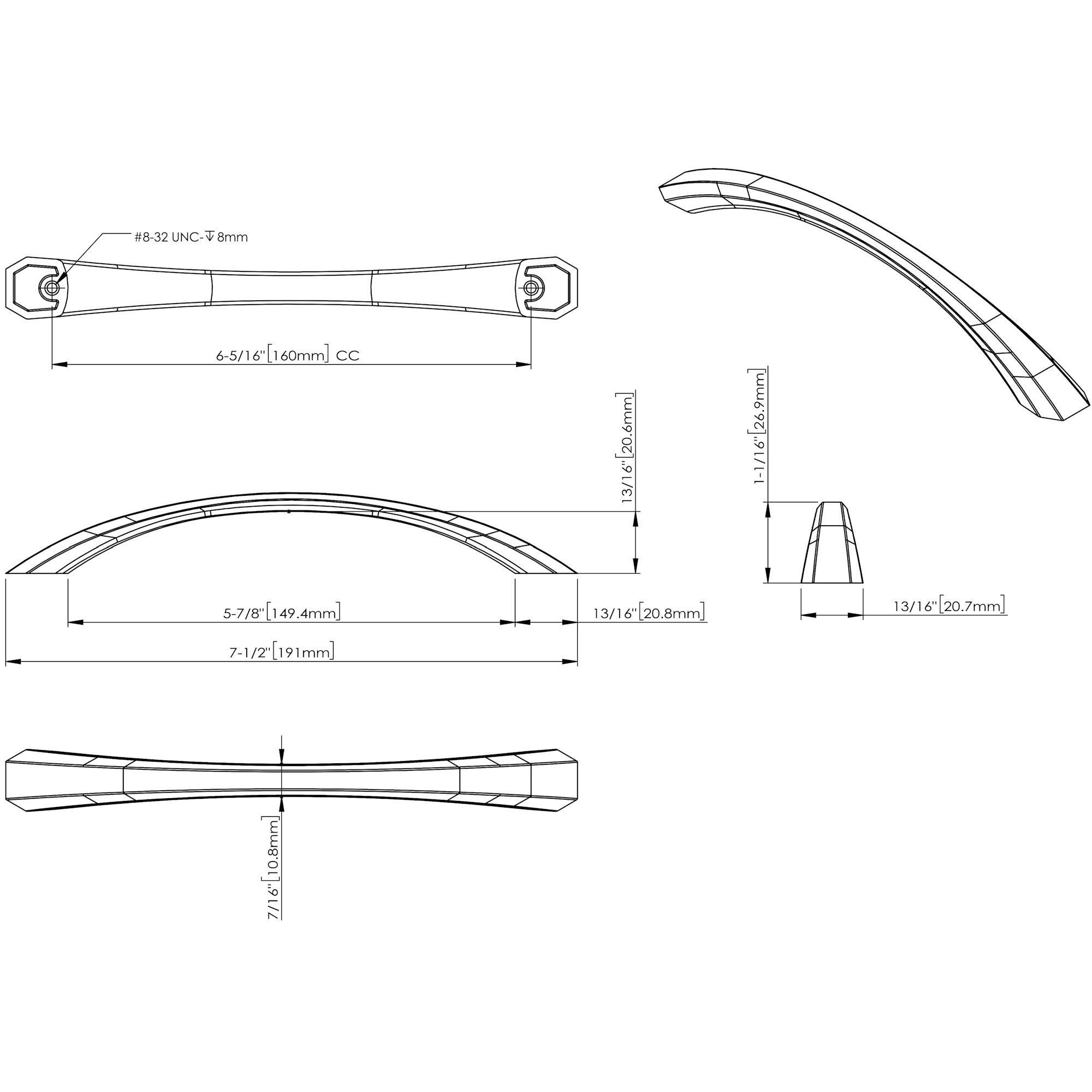 Wheeler Cabinet Pull in Satin Nickel