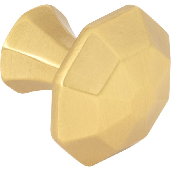 1-1/4" Overall Length Brushed Gold Octagonal Wheeler Cabinet Knob - Image 3