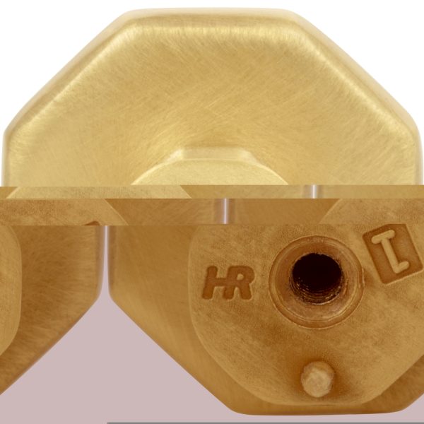 1-1/4" Overall Length Brushed Gold Octagonal Wheeler Cabinet Knob - Image 4