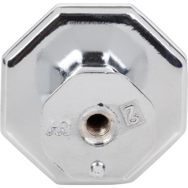 1-1/4" Overall Length Polished Chrome Octagonal Wheeler Cabinet Knob - Image 4