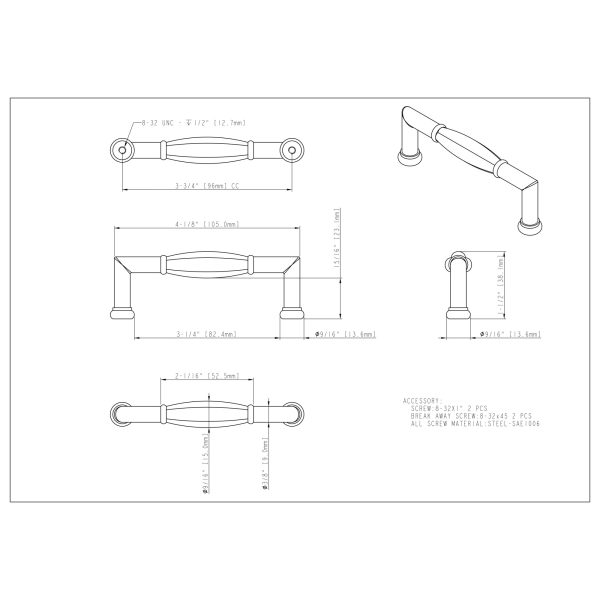 96 mm Center-to-Center Satin Nickel Southerland Cabinet Pull - Image 7