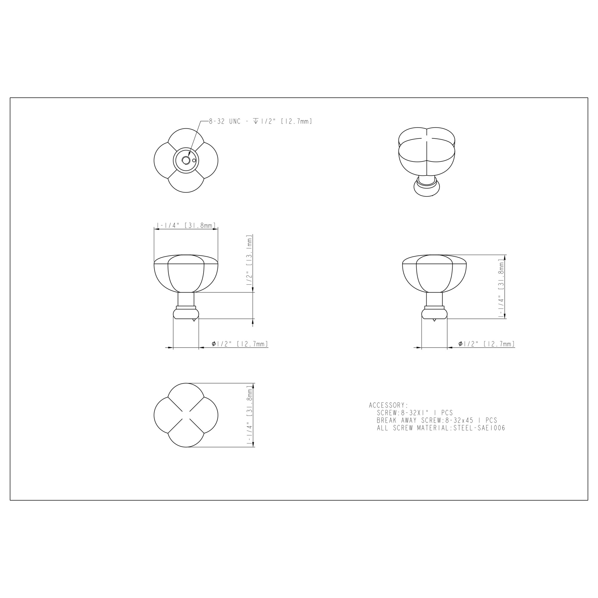 Southerland Cabinet Knob (686) in Satin Nickel