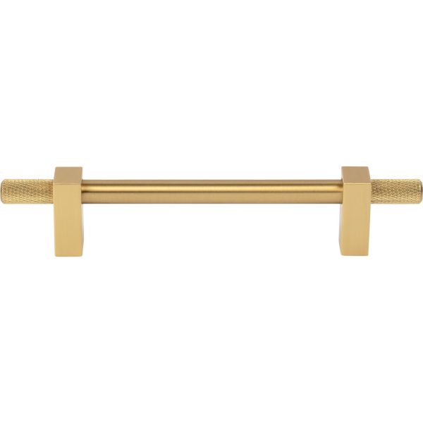 128 mm Center-to-Center Brushed Gold Larkin 4 Knurled Ends Cabinet Bar Pull - Image 3