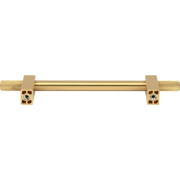 128 mm Center-to-Center Brushed Gold Larkin 4 Knurled Ends Cabinet Bar Pull - Image 5