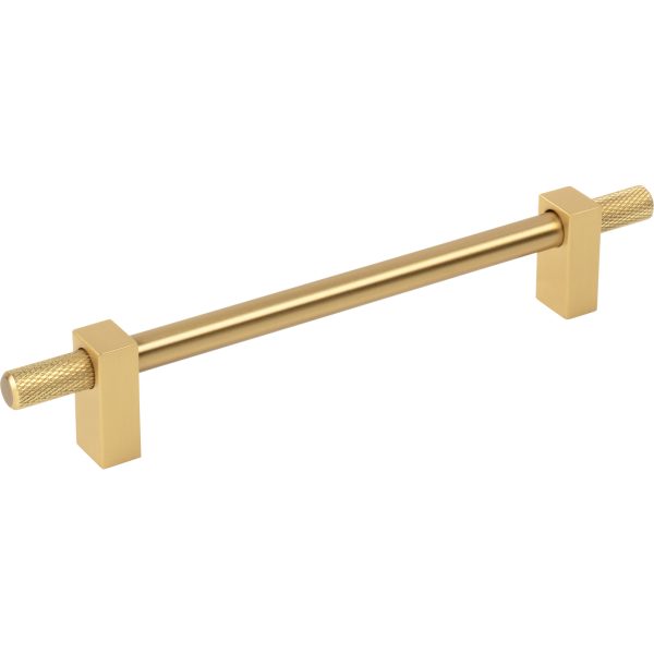 160 mm Center-to-Center Brushed Gold Larkin 4 Knurled Ends Cabinet Bar Pull