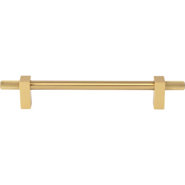 160 mm Center-to-Center Brushed Gold Larkin 4 Knurled Ends Cabinet Bar Pull - Image 3