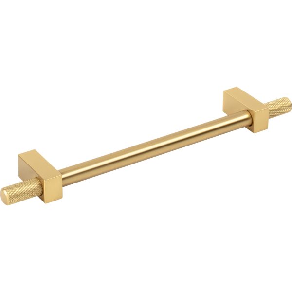 160 mm Center-to-Center Brushed Gold Larkin 4 Knurled Ends Cabinet Bar Pull - Image 4