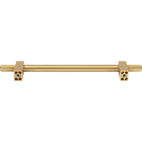 160 mm Center-to-Center Brushed Gold Larkin 4 Knurled Ends Cabinet Bar Pull - Image 5