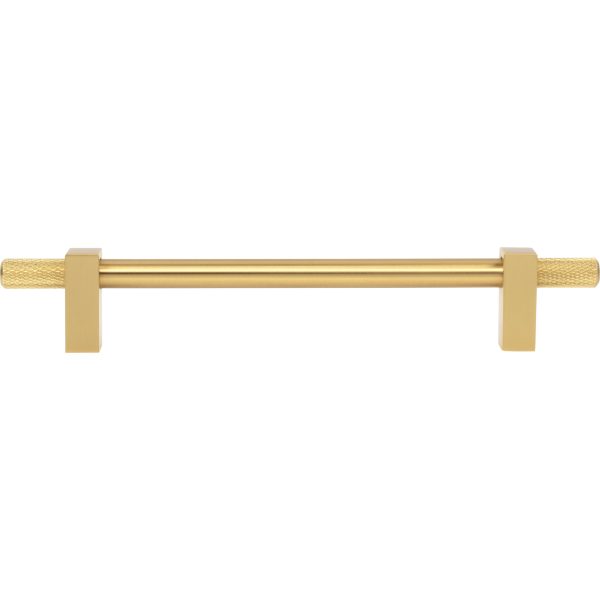 160 mm Center-to-Center Brushed Gold Larkin 4 Knurled Ends Cabinet Bar Pull - Image 6