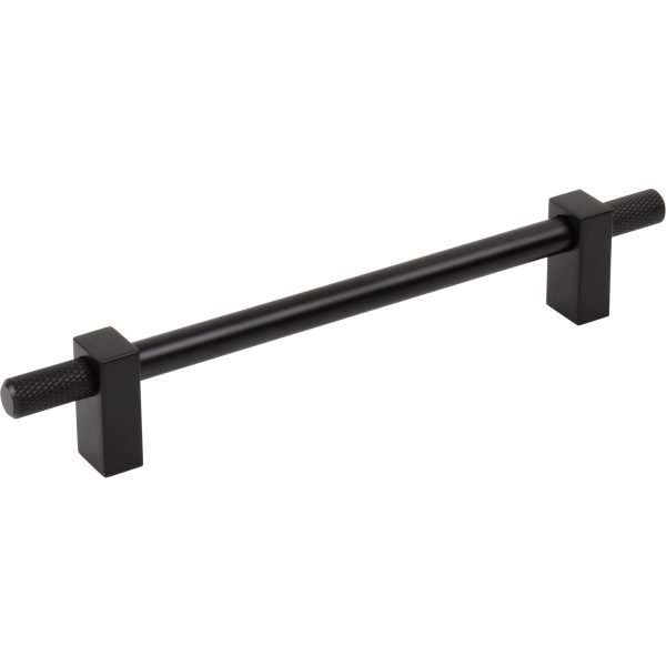 160 mm Center-to-Center Matte Black Larkin 4 Knurled Ends Cabinet Bar Pull