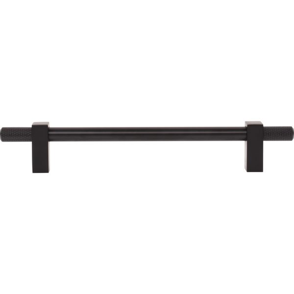 160 mm Center-to-Center Matte Black Larkin 4 Knurled Ends Cabinet Bar Pull - Image 6