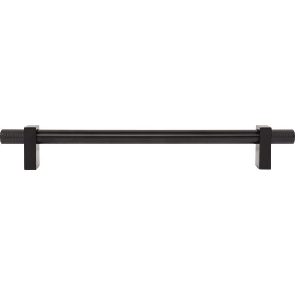 18" Center-to-Center Matte Black Larkin 4 Knurled Ends Appliance Handle - Image 6